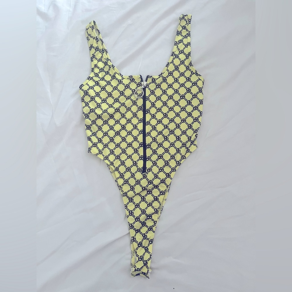 Neon yellow bodysuit size small
